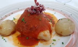 Bacalao Confitado Con Salsa Vizcaína - Restaurante El Gallinero, Collado Villalba