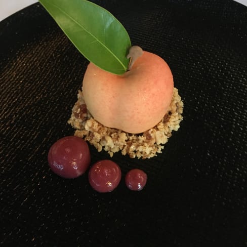 Peach dessert, work of art