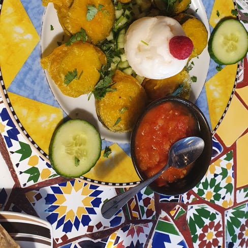 Beignets de Courgettes - Au p'tit cahoua, Paris