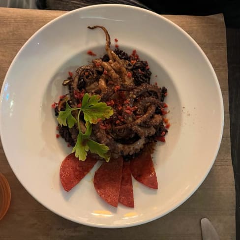 Poulpes & Riz noir (délicieusement cuisiné) +Chorizo - Le Mézières, Paris