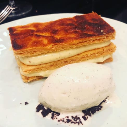 Mille feuilles et sa glace vanille - Le Schiap Restaurant, Paris-8E-Arrondissement