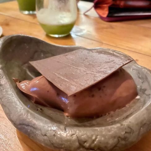 Chocolate mousse with salt and olive oil