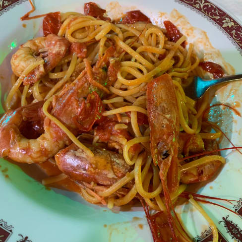 Tagliolini al gambero rosso - Checco dello Scapicollo, Rome