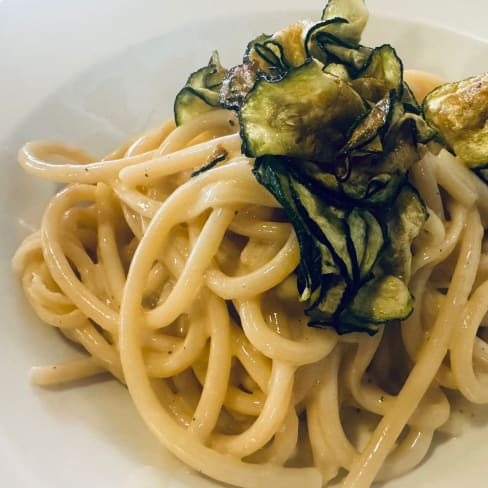 Bucatini cacio e pepe  - Algrano Bistro, Barcelona