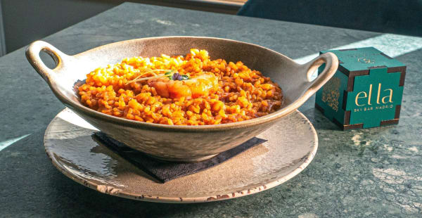 CARTA: MENÚ DEL DÍA. PRINCIPAL: ARROZ MARINERO PARA EL & LA  - Ella Sky Bar Madrid, Madrid