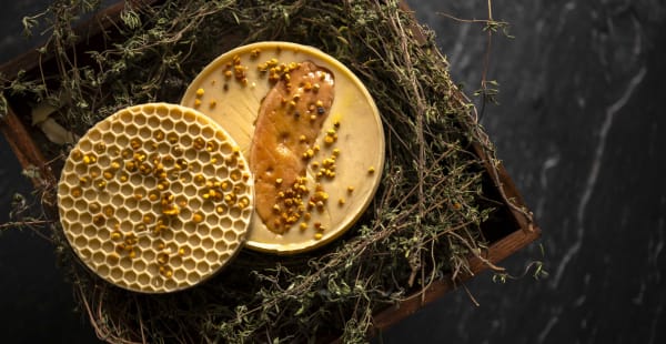 Le foie gras de canard à la cire d’abeille - safran et thym - Le Chiberta – Clément Leroy, Paris