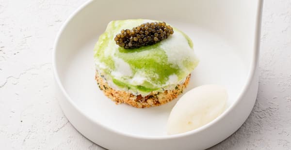 RAVIOLE OUVERTE DE CONCOMBRE & CAVIAR - L'Agape, Genève