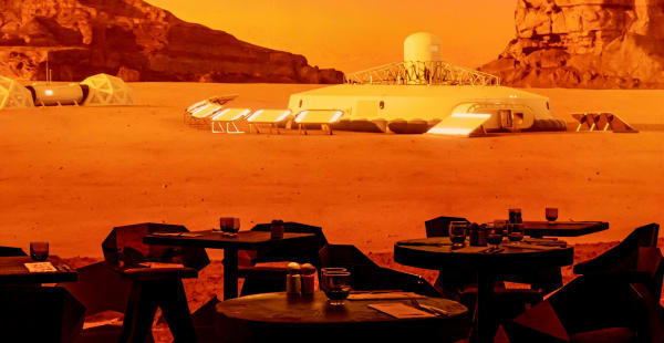 Vue inédite sur une expédition sur Mars - Stellar Restaurant - Ephemera, Paris