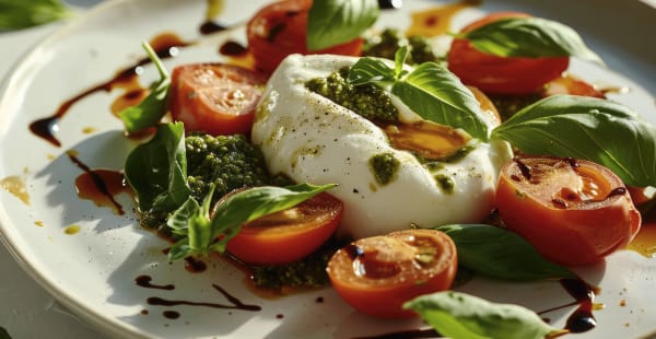 Caprese alla contadina con pesto home made senza conservanti - Pizzic'Osteria Volpetti Bistrot "Salumeria Storica dal 1870", Roma