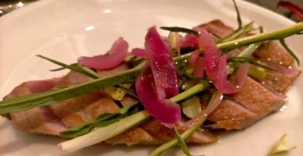 TATAKI DI TONNO CON CIPOLLA ROSSA E CREMA DI PUNTARELLE - Collettivo Gastronomico Testaccio, Roma