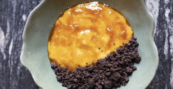 Crema catalana de calabaza asada con cacao y chocolate - Virens, Barcelona