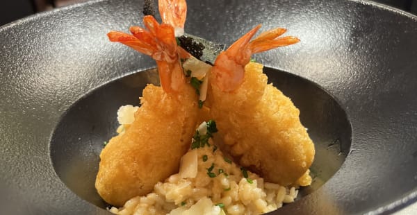 Risotto et gambas en tempura  - La Parenthèse, Paris