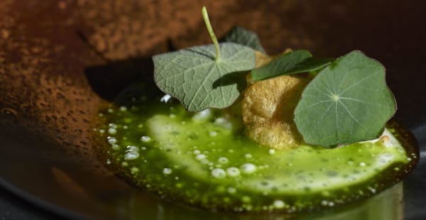 Amuse bouche autour de la pomme de terre, lait ribo et huître - Le Bistrot Flaubert, Paris