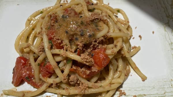 Spaghettone con bottarga e cardamomo - Ponticello Taverna Gastronomica, Palermo