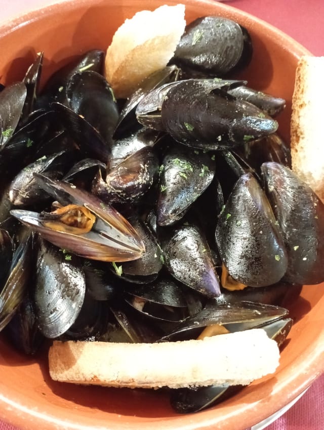 Soute'  di cozze  con pane croccante - Castagneto