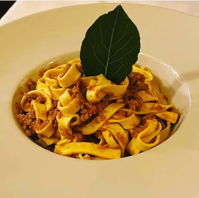 Tagliatelle al ragù di Strolghino di Culatello - Trattoria Corrieri, Parma