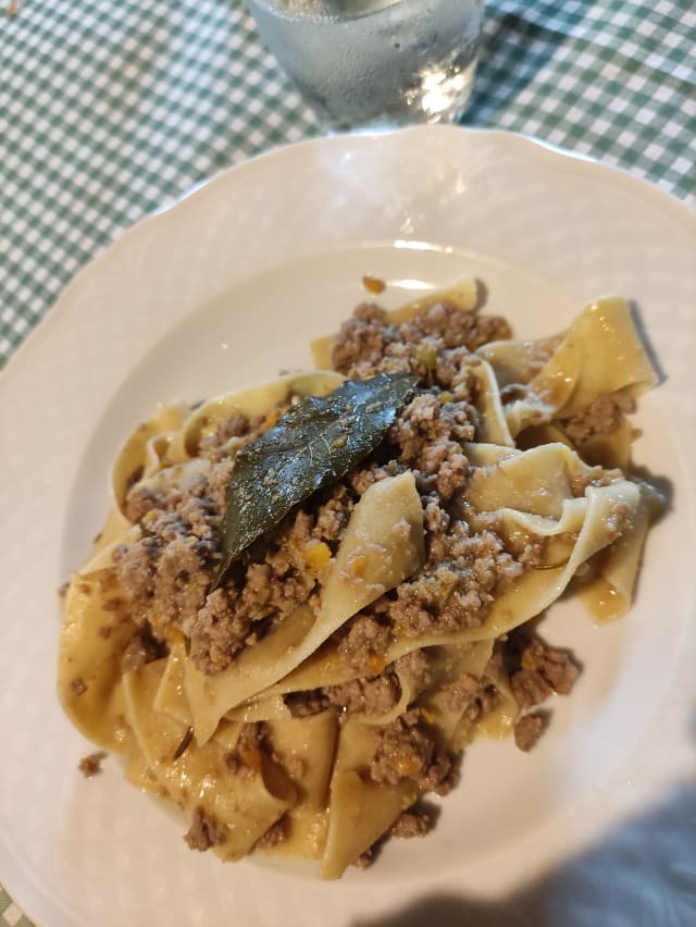 Pappardelle al ragú di cinghiale in bianco - Bio Agriturismo Aia del Tufo