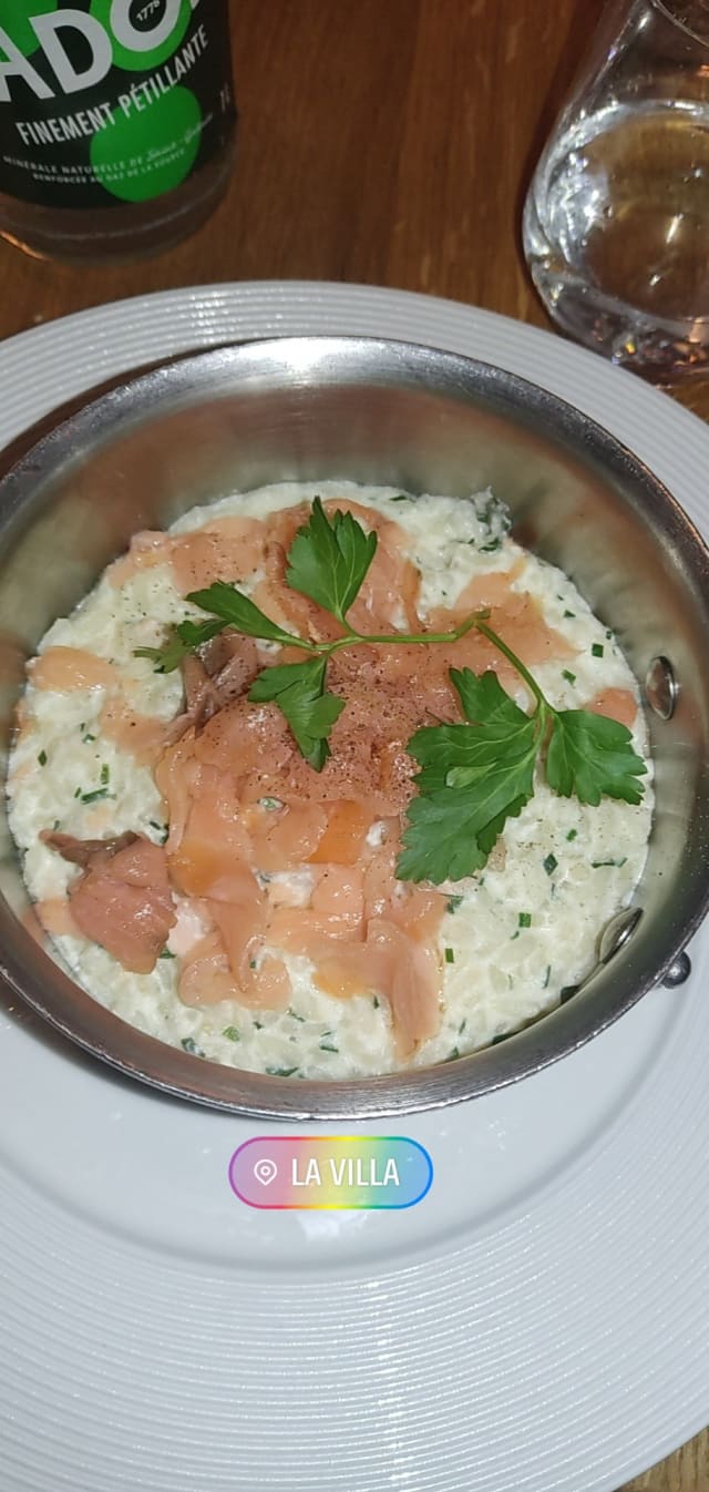 Risotto saumon fumé et ricotta - La Villa Reims