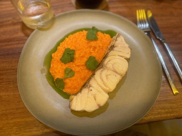 Peixe da Lota, Arroz Cremoso, Emulsão de Carabineiro - FOGO by Alexandre Silva, Lisbon