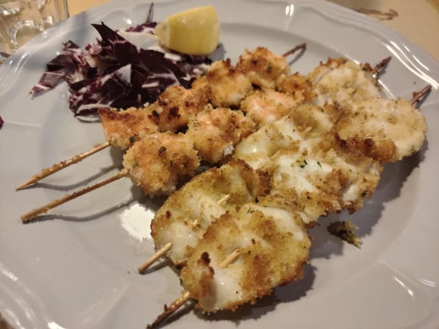 Spiedini gamberi e calamari - Da Ciarro