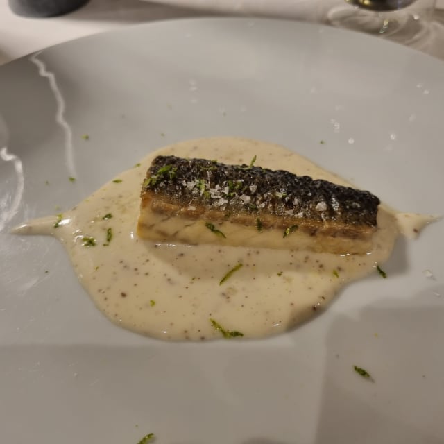 Filetto di Spigola alla Mugnaia, Pepe Rosa e Lime - Le Tamerici, Rome