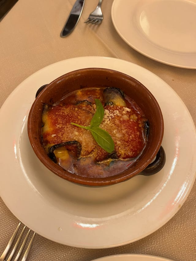 Involtini di melanzane alla parmigiana - Hostaria del Roody, Rome