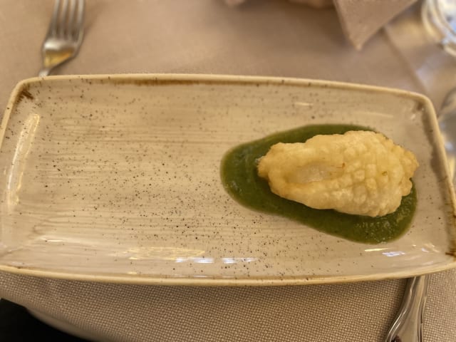 Baccalà castellato con zucchine romanesche - Hostaria del Roody