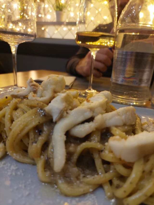 Tonnarelli con spigola, tartufo e pecorino - Il Ristoro, Rome