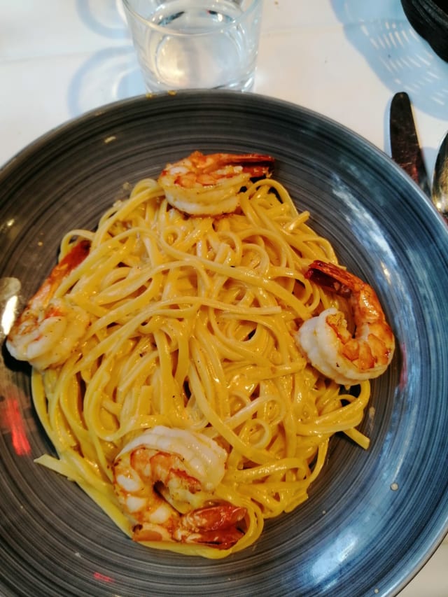 Linguine aux gambas bisque de homard - Miam