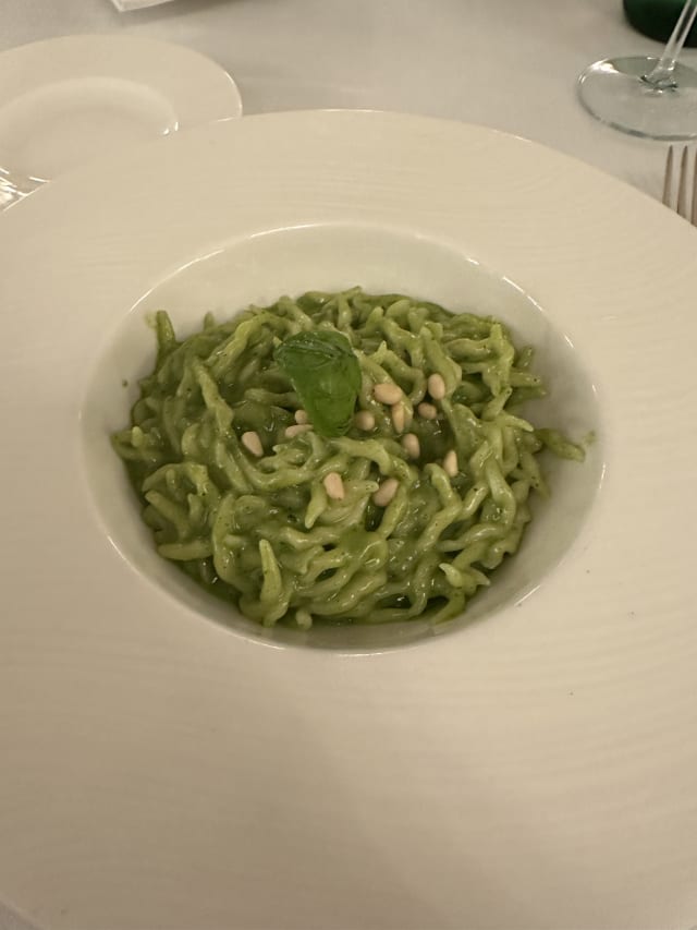 Le trofiette di recco con il pesto genovese - Giotto al Bristol Palace, Genoa