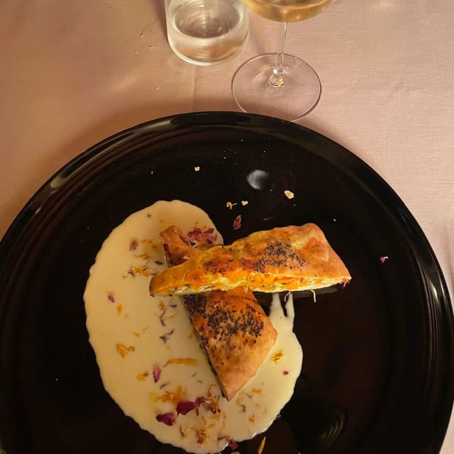 Strudel di verdure con fonduta al Bitto - Osteria del Benedet