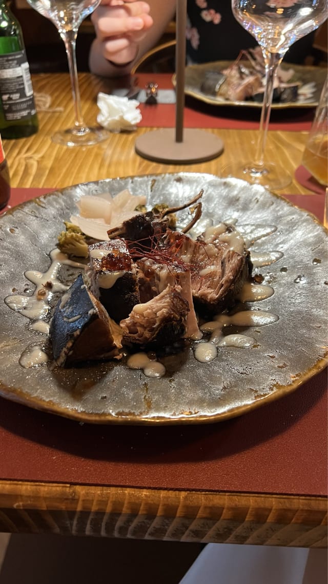 Filetto frollato di cernia con caponatina di verdure di stagione e scampo crudo - La Ristobottega, Regcal