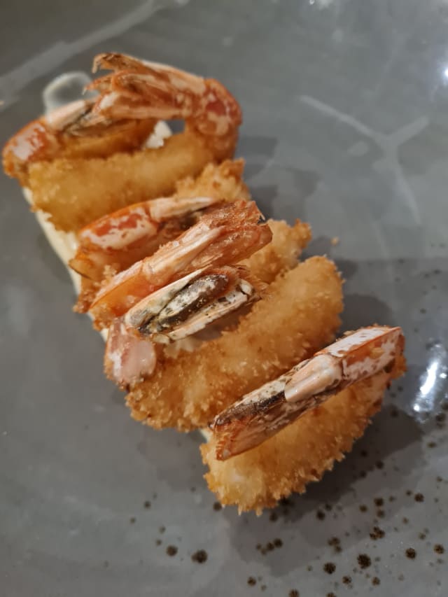 Gamberi in tempura di panko con maionese al lime - La Cantina