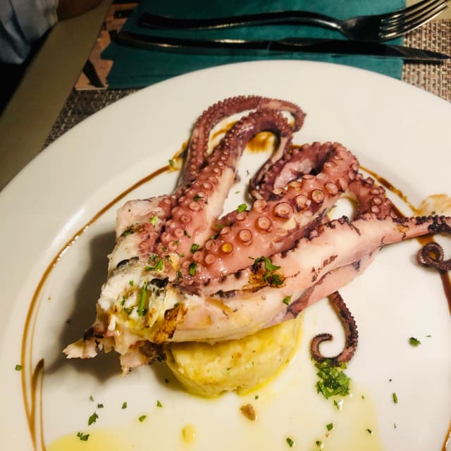 Polpo grigliato con insalata di patate e verdure miste  - I Ponti Volterra Bistrot, Volterra