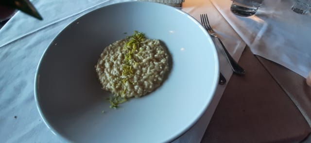 Riso carnaroli mantecato al franciacorta brut DOCG al profumo di lime - Osteria Pane al Sale