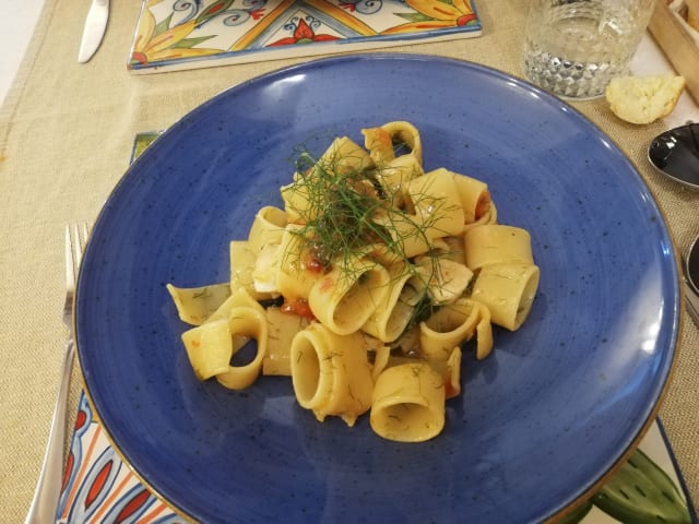 paccheri pesce spada e finocchietto - La Cucina di Riccobono