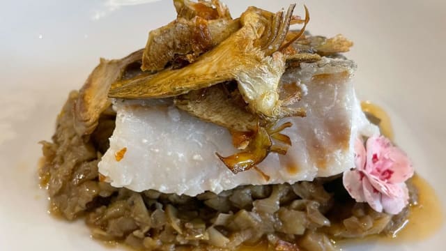 Lomo de bacalao cocinado a baja temperatura - Cabanyes Entre Valls, Olot