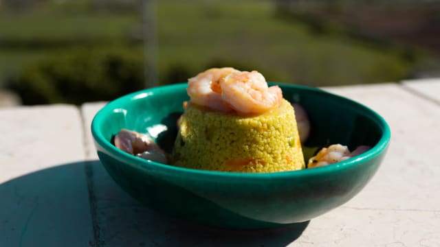 Cous cous con verdurine croccanti gamberi e limone - Kiatz