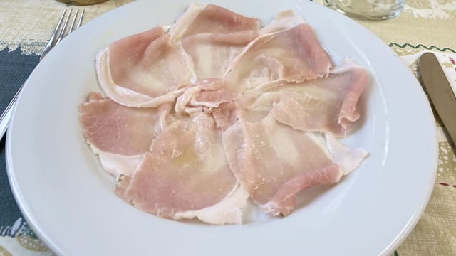 Carpaccio di lardo filettato - Locanda Reloup