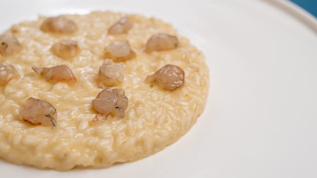 Risotto cacio e pepe con mazzancolle* e agrumi di sorrento - Pompeo Magno