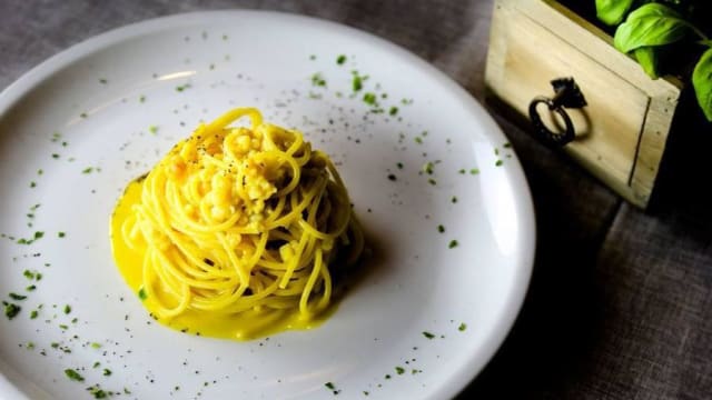 Chitarrine alla carbonara di pesce - Da Ciarro, Fano