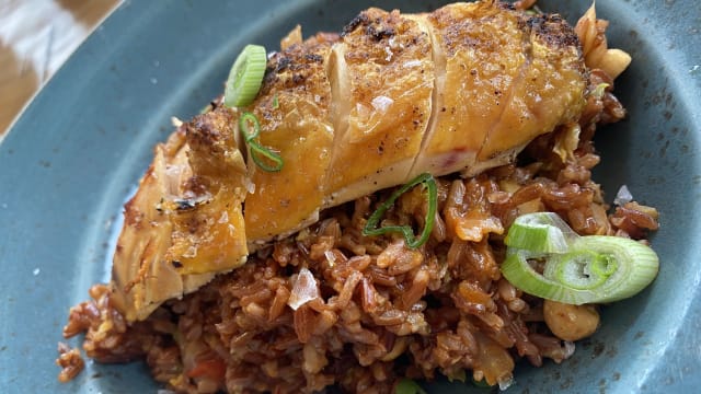 Arroz rojo eco kimchi - GreenVita - Diagonal Mar, Barcelona