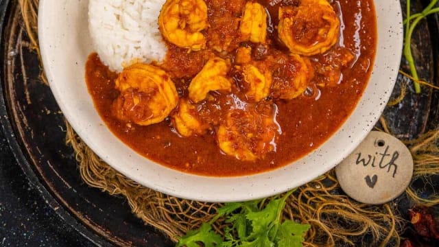 Gambas vindo aloo  - Baisakhi , Madrid