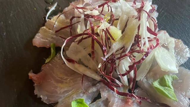 Carpaccio Di Ricciola Juliene D'insalata Con Una Leggera Marinatura - Palazzo K, Savona