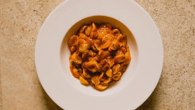 Handmade orecchiette with lucanian black pork ragù - ERA CONVIVIAL CAVE RESTAURANT, Matera