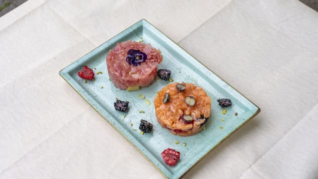 Bis di tartare: tonno, salmone - Del Ponte, Milan