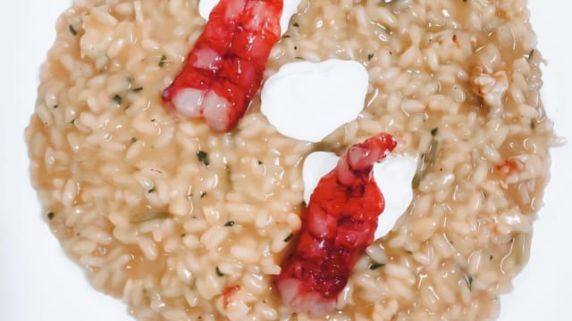 Risotto gamberi rossi, stracciatella e lime - Profumo Divino