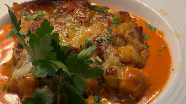 Lasagne aux légumes et salade verte - Auberge de Landecy