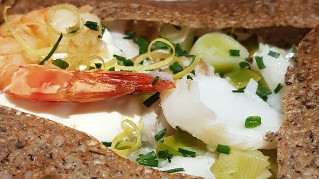 Galette aux poireaux et Gambas - Le Comptoir de Valérie, Morges