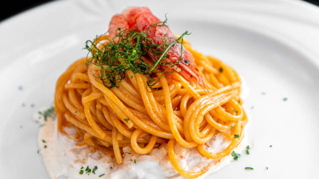 Spaghettone Monograno Felicetti “senatore Cappelli” Con Vongole E Bottarga - Locanda Elisa